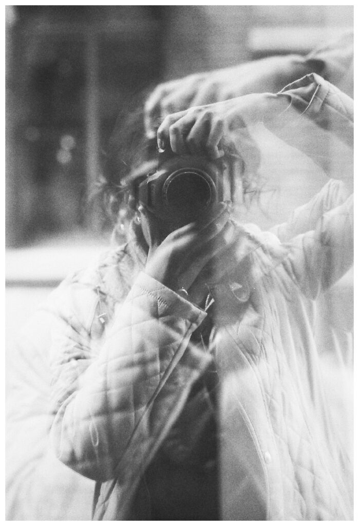Black & White Film Double Exposure by Cyntia Apps. Self-Portrait