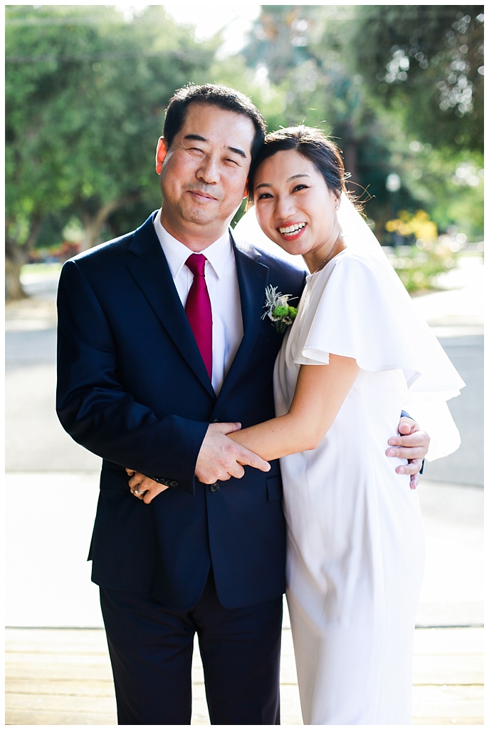 Bride and her dad on her wedding day in San Jose