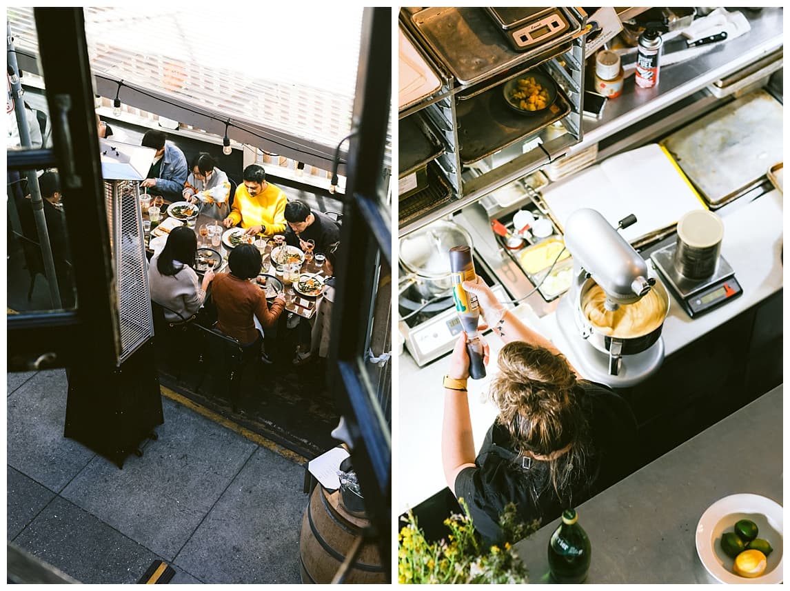 Bouche SF restaurant atmosphere and kitchen preparation photographed by Cyntia Apps